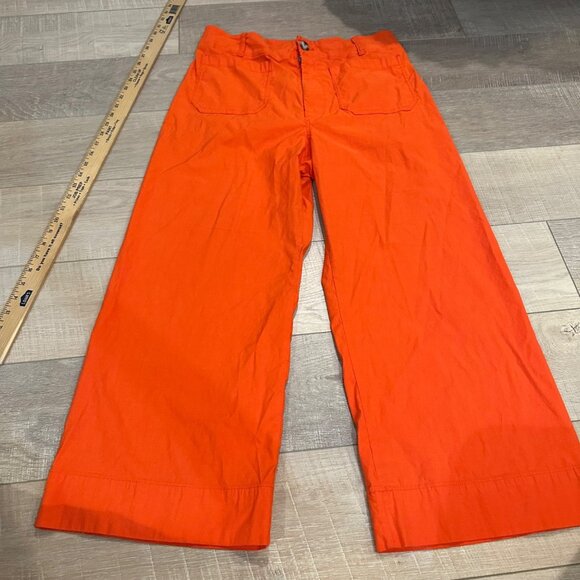 MAEVE BY ANTHROPLOGY WOMENS ORANGED WIDE LEG PANTS THE COLETTE SIZE 32 - Picture 1 of 12